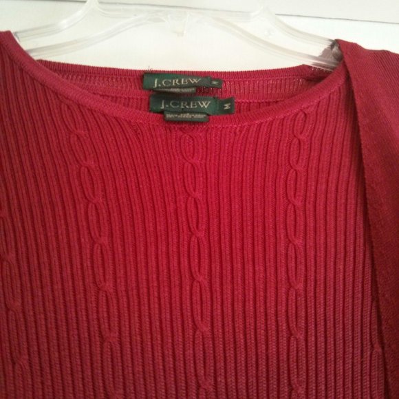 Red J Crew 100% Silk Twinset Size M Old Money Classic Preppy Academia Librarian - Picture 12 of 16